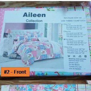 NEW 4pcs Floral Duvet set–1200 thread count cotton